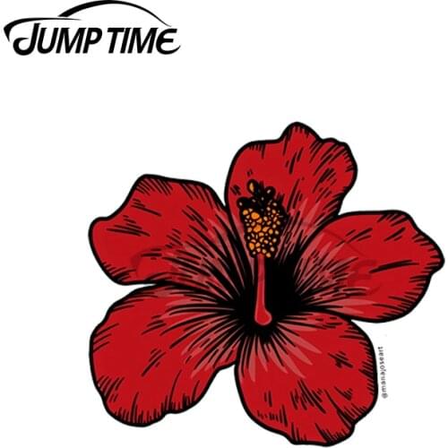 JumpTime 13 x 10cm For Hibiscus Flower Creative Car Stickers and Decals Vinyl Car Wrap Auto Motorcycle Bumper Car Styling Decor