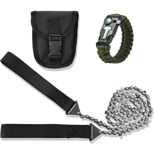 Survival Pocket Chainsaw Emergency Camping Hiking Household Gardening Hand Chain Saw with Nylon Bag Outdoor Hand Chainsaw 65cm