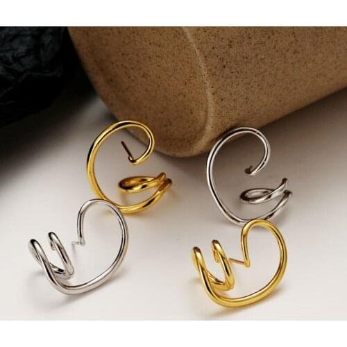 Amaiyllis S925 Sterling Silver Simple Geometric Hollow Line Earrings Fashion Long Earrings For Women Jewelry