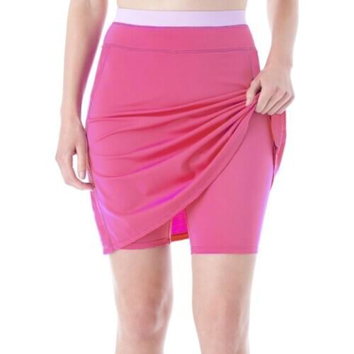 Womens Swim Cover up Swimsuit Skirted Leggings (Rose)