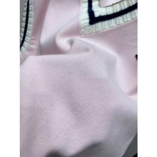 New Unicorn V Neck Vest Sweater Pink Knitted Pullover Spring Summer Loose Female Sleeveless Knits Top