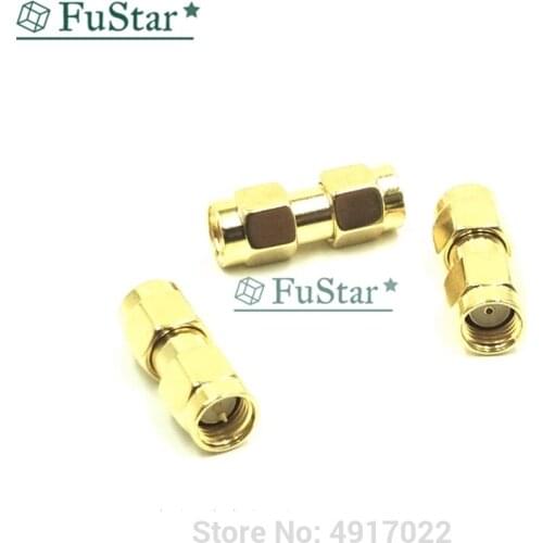 2pcc Golden SMA Male to RP SMA male female pin RF Coax Adapter Straight goldplated NEW SMA Male Hole to Male Neelde SMA-JJ