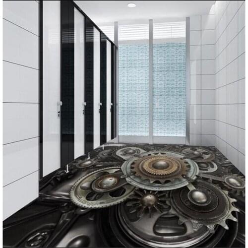 Beibehang Custom photo 3d flooring mural wall sticker 3 d mechanical design of gear painting 3d wall room murals wallpaper