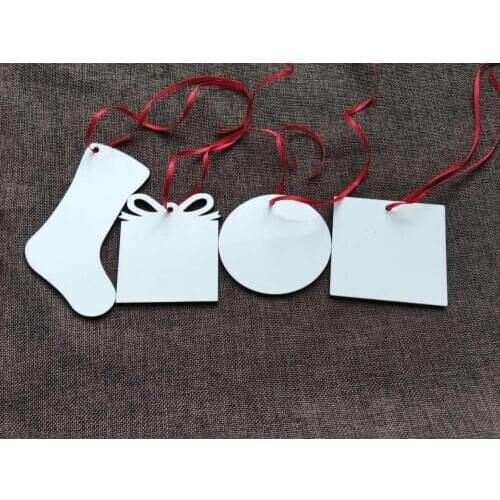 50pcs/Lot New Sublimation Blank Christmas Decoration Pendant MDF Two-sided Printing Christmas Gift Ornaments Collection