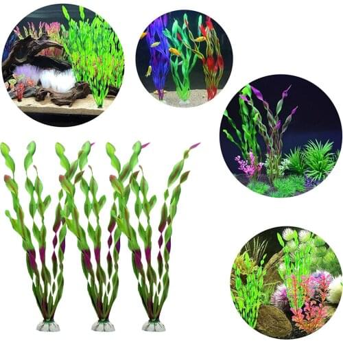 Aquarium Aquatic Grass Fish Tank Bottom Folating Dancing Water Grass Plant Ornament Green Blue Red Plastic Aquatic Plant