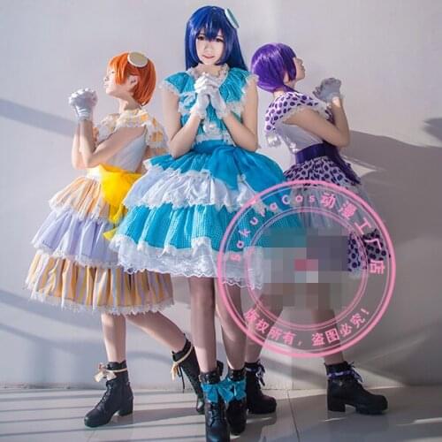 Anime! Lovelive! Lily White 5th Concert Tojo Nozomi Sonoda Umi Hoshizora Rin Lovely Dress Uniform Cosplay Costume Free Shipping