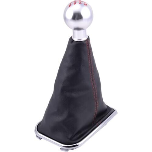 Car Black 5 Speed Aluminum Alloy Gear Shift Knob Gaitor Fit for VW Golf Bora Jetta MK4