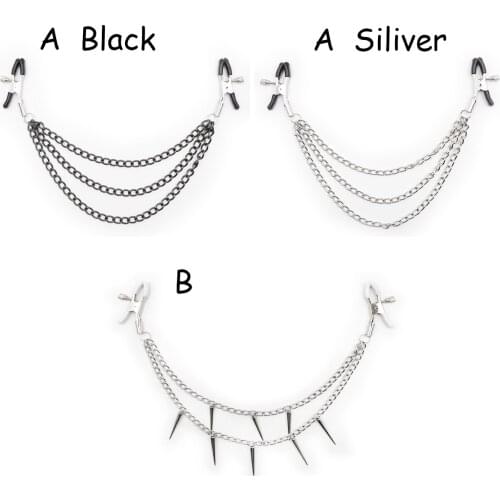 BDSM Bondage Sex Toy Products of Metal Nipple Clamp with Metal Chain for Women Fetish to Breast Clip Stimulation Massager