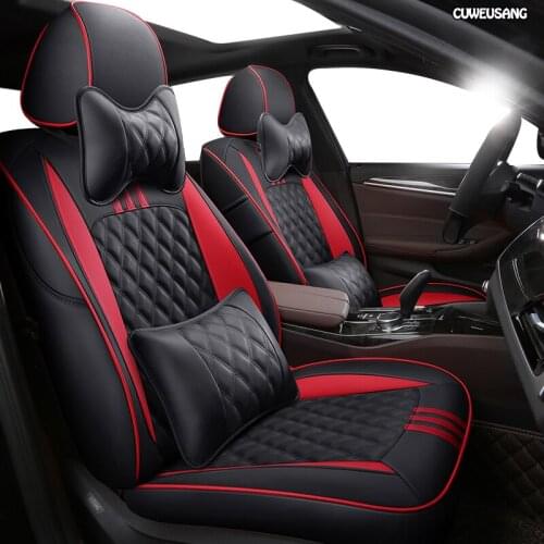CUWEUSANG Custom Leather car seat covers For Hyundai Sonata Elantra Tucson i30 IX35 IX25 MISTRA Verna SantaFe ENCINO seat cars
