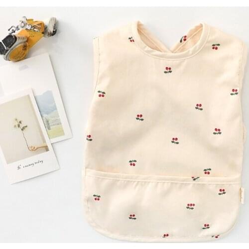 Baby Drool Bib Burp Cloth with Pocket Bag Sleeveless Waterproof Feeding Cloth Washable Apron Mess Smock Toddler Feeding for 69HE