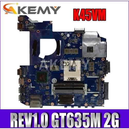 For Asus K45VM K45VD A45V K45VJ K45VS A85V P45VJ QCL40 LA-8221P REV1.0 GT635M/630M/610M 2G Sistema Laptop Motherboard Mainboard