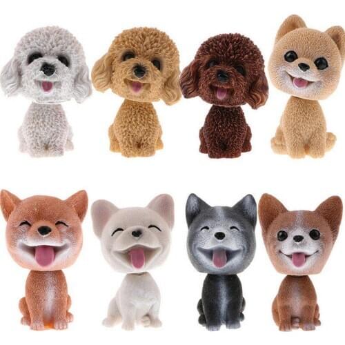 EIDRAN Nodding Dog Cute Funny Swing Head Dog Corgi Husky Nodding Moving Bobble Car Home Decor Puppy Cute Toy