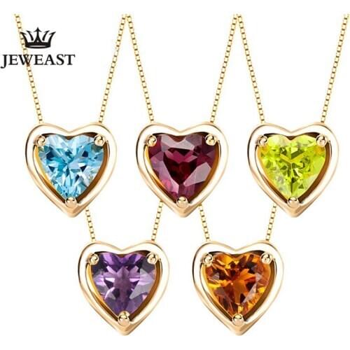 ENZOZB Natural topaz/Garnet 18K Pure Gold Pendant Real AU 750 Solid Gold Upscale Trendy Classic Fine Jewelry Hot Sell New 2020