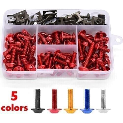 175PCS Motorcycle Fairing Bolts Screw Aluminum Bodywork Screws Nut Kit For Suzuki BURGMAN 400 HAYABUSA GSXR1300 B-KING SV1000