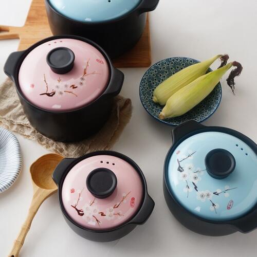 Korean style casserole soup pot saucer ceramic high temperature small stew pan steamed rice porridge health cooking sausepan