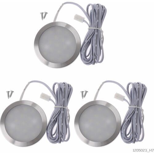 Round 12V Display Cabinet LED Light Furniture Wardrobe Counter Shelf Lamp