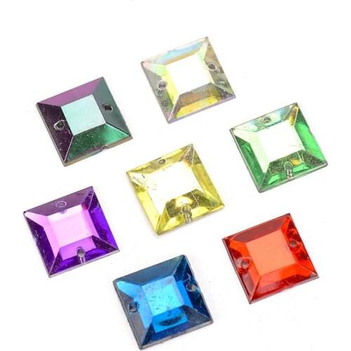 Square Multicolor Sewing Crystal Flat back Green Rhinestones Tape Crystals For Crafts Diamond Shoes
