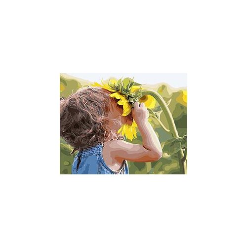 MaHuaf-W258 boy and sunflower Acrylic Paint By Numbers Oil Painting Gift Coloring By Numbers
