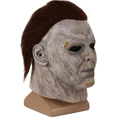 Майерс Halloween Mask Cosplay Adults Scary Realistic Black Led Light Up Michael Myers Mask Murderer Creepy Full Face Latex Mask