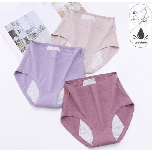 Menstrual Underpants Plus Size Cotton Panties for Menstruation High Waist Leak Proof Physiological Period Pants XL-6XL Briefs