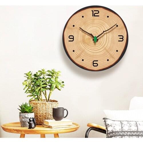 Nordic Wood Simple Wall Clock Creative Fashion Rural Wall Clock Acrylic Silent Quartz Orologio Parete Living Room Decor DJ60WC