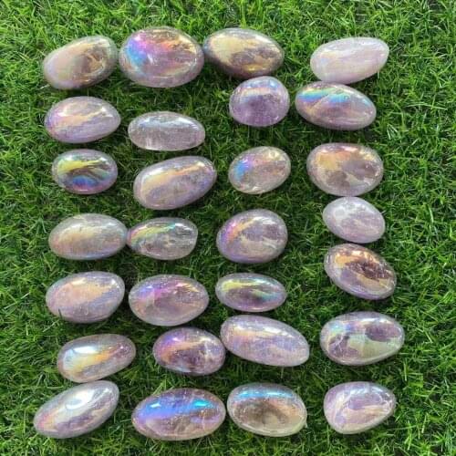 Wholesale Natural Crystal Higt Quality Hand Carving Angel Aura Crystal amethyst yoni egg for decoration YJL