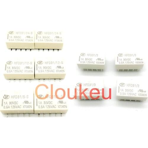 Relay HFD31-5 12 24 -S DC5V 12V 24V 1A 10pin TQ2 EA2 G6H