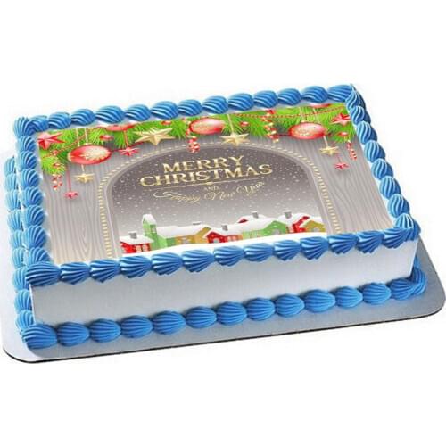 Edible Cake Topper,8" Merry Christmas Wafer Transfer Paper,Christmas decoration Edible Cake Sugar decorations