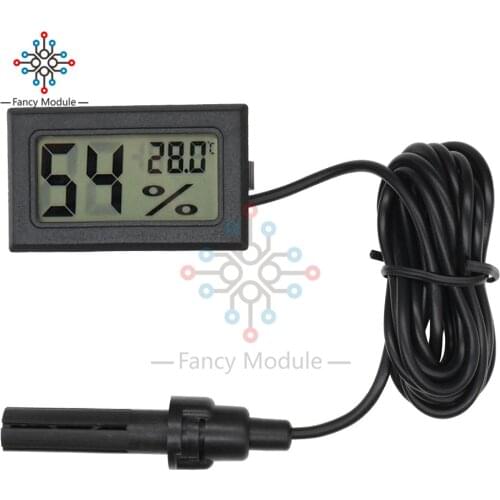 Mini LCD Digital Thermometer Hygrometer Temperature Indoor Convenient Temperature Sensor Humidity Meter Gauge Instruments Cable