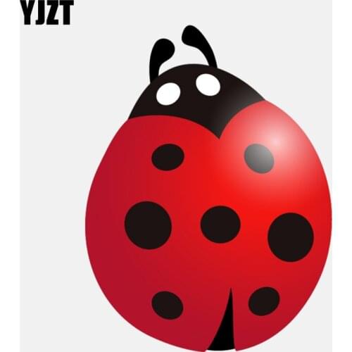 YJZT 11.3CM*15CM Fashion Fun Seven-spot Ladybug PVC Decoration Car Sticker 11-00869