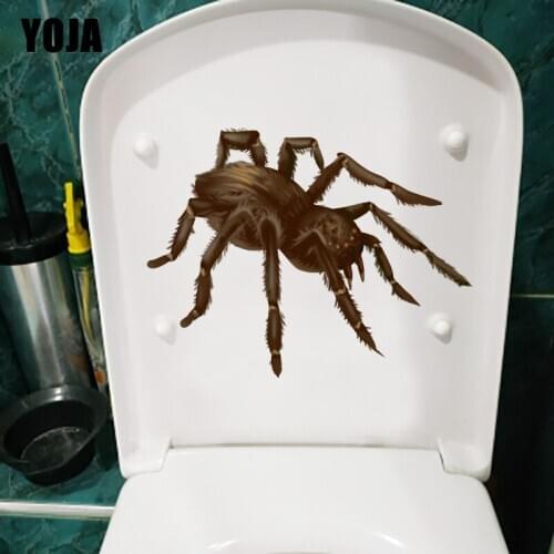 YOJA 21.6CM×16.6CM Spider Insect Wall Stickers Home Accessories Personality Toilet Decoration T1-2560