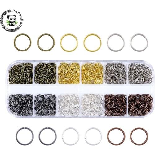Iron Jump Rings Close but Unsoldered Mixed Color 6x0.7mm; about 600pcs/box, 100pcs/color PANDAHALL Jewelry Findings Split Rings