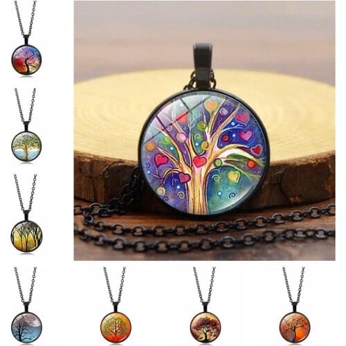 2020 Women Gift Tree of Life Time Jewelry Necklace and Vintage Chain Collar Pendant Jewelry Punk Jewelry Gift for Women