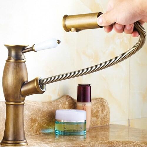 ZJZPETER Pull-out Bath Mixers With Shower Head