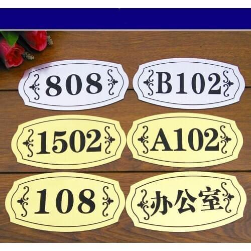 Door sign Golden Silver house door number brushed does not fade personalized number door plate apartment hotel