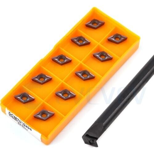 1Pc S10K S12M S16Q S20R-SDWCR07 CNC Machine Tools Internal Turning Tool Holder +10Pcs Lathe DCGT DCMT Carbide Blade High Quality