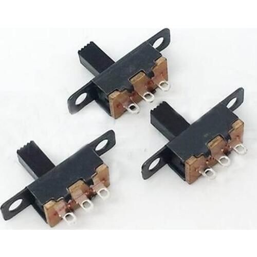100pcs On-off slide switch mounting switch mini micro electronic switch 3 pins 2 positions tansverse handle switch