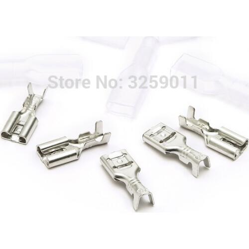 100PCS Suyep 4.8mm Brass Boat Car Speaker Circuit Board Connector Crimp Terminal With Transparent Sheath DJ622-4.8