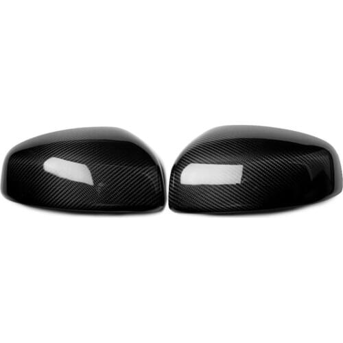 2Pcs Mirror Cover Non-drop Adhesive Black Carbon Fiber Side Mirror Long-lasting for Car for NISSAN 370Z Z34 2009-19 Accessories
