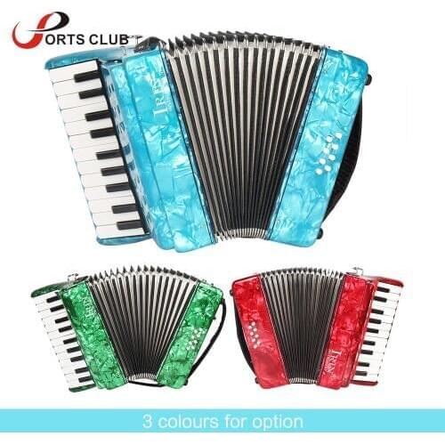22-Key 8 Bass Piano Accordion with Straps Gloves Cleaning Cloth Educational Music Instrument for Students Beginners Childern