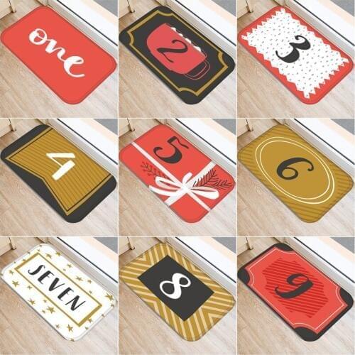 40x60cm Cute Diy Print Floor Mat Bathroom Living Room Carpet Ground Mat Slip Door Bath Pad Rug Number