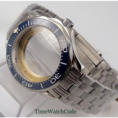 41mm Watch Case Parts With Bracelet Strap Fit For NH35A NH36A Automatic Movement sapphire glass ceramic bezel insert 3 styles