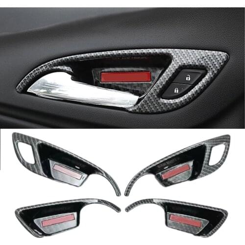 ABS Carbon Fiber style Inner Door Handle Cover Protection Trim Sticker For Chevrolet Equinox 2017 2018 Accessories 4Pcs/Set