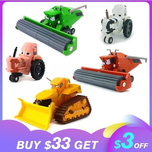 Disney Pixar Cars 2 Vehicles Combine Harvester Frank Bullfighter Bulldozer Chewall Diecasts Toy Metal Car Kids Birthday Gifts