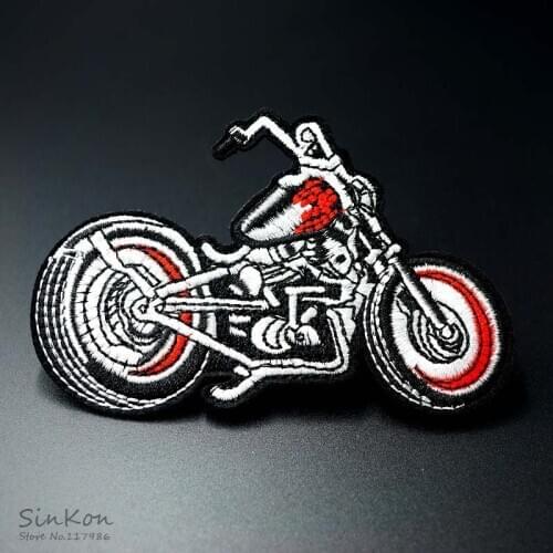 DIY Motorcycle Biker Patch Embroidered Badges Iron On Patches On Clothing Hippie Stripe sew On Kids Cartoon For Clothes Stickers