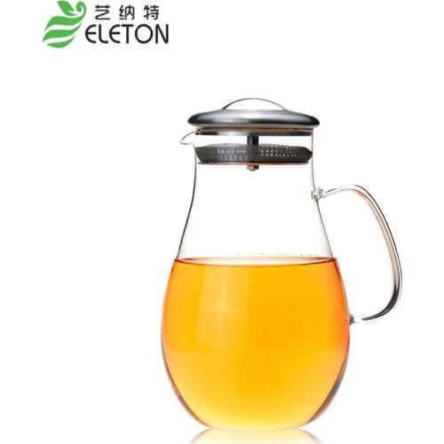 Eleton 1.8L Creative Glass Water Pot Free Tea Glass Stainless Steel Glass Kettle Water Tumbler