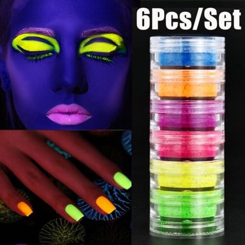 Fluorescent Eyeshadow Pigment Light Eyeshadow Palette 6 Colors Eye Shadow Makeup