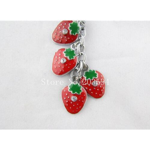 HHH999 ( 1Pcs Enamel Colorful Strawberry Cartoon Keychain Male Womens Car couple Key Chain Key Ring For Christmas Gift