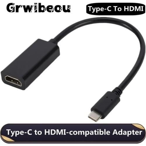 Grwibeou USB 3.1 USB C HD Conversion Cable Type-c To HDMI-compatible TV Adapter For Mobile Phone Notebook Connected TV Monitor