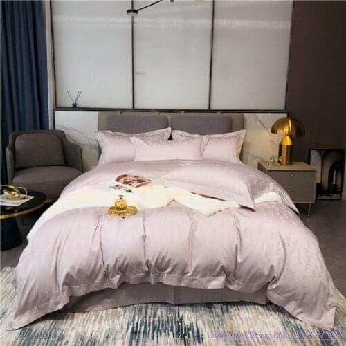 1.8m Duvet Cover Simple modern 100-count long-staple cotton jacquard pure cotton Nordic light luxury quilt cover 1.5 bedding set